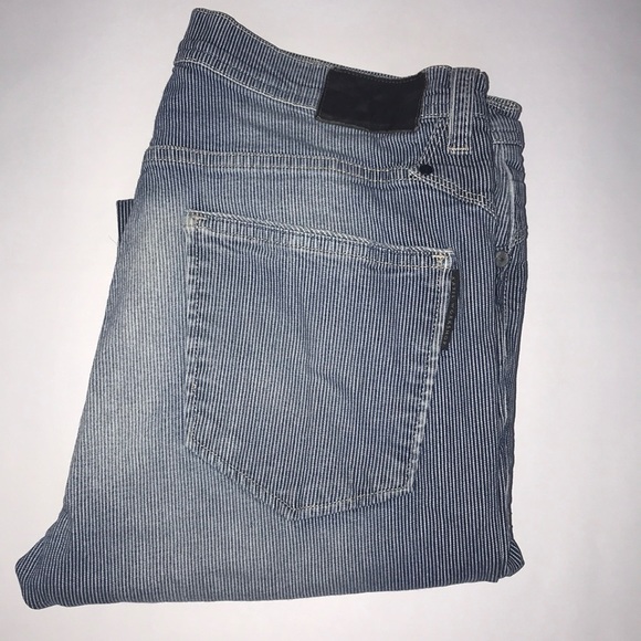 men's pinstripe jeans